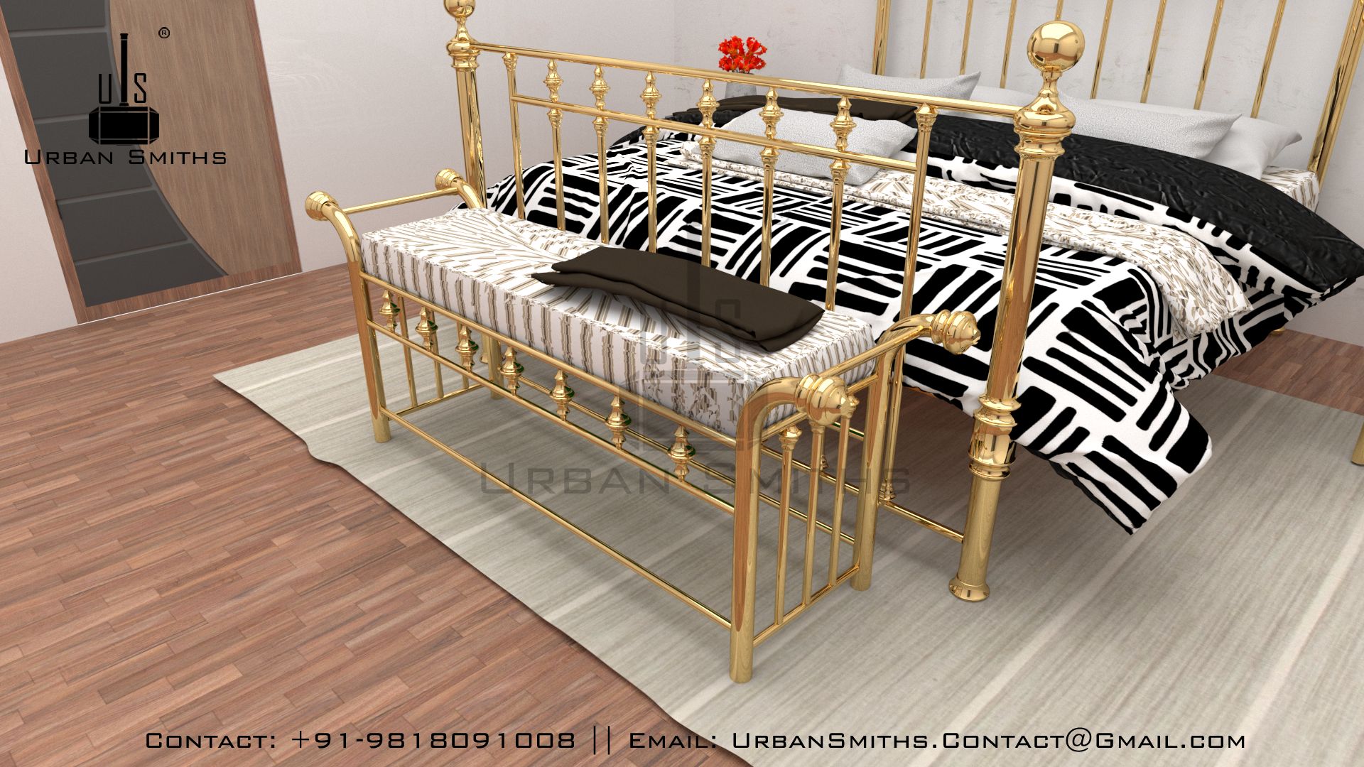 Brass Bed Bench