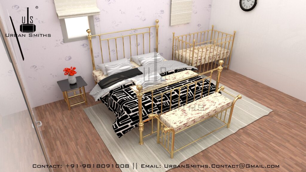 Polished Brass Bed