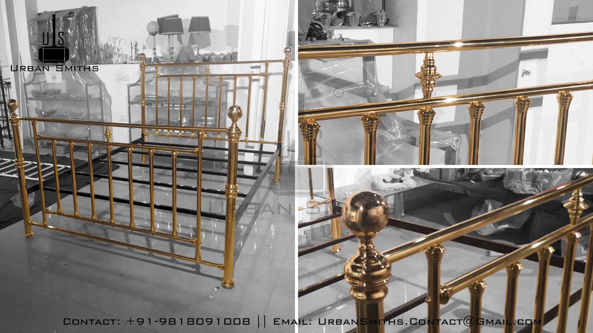 King Size Brass Bed Frame, Brass Beds Supplier Bengaluru